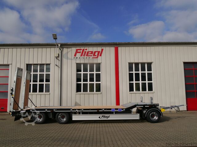 Remolque de plataforma baja Fliegl Tiefladeanhänger DTS 300 L=6,5 m Luft/FH
