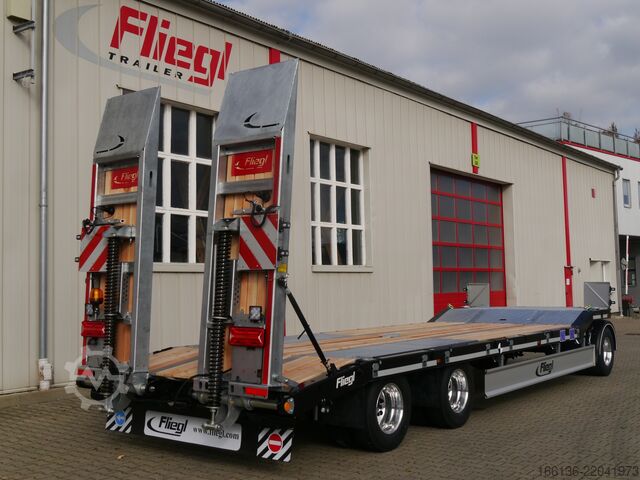 Remolque de plataforma baja Fliegl Tiefladeanhänger DTS 300 L=6,5 m Luft/FH