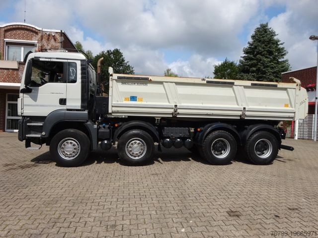 Þrístefnu veltibíll MAN 35.470 TGS MEILLER 3Skipper + Bordmatik 8x4