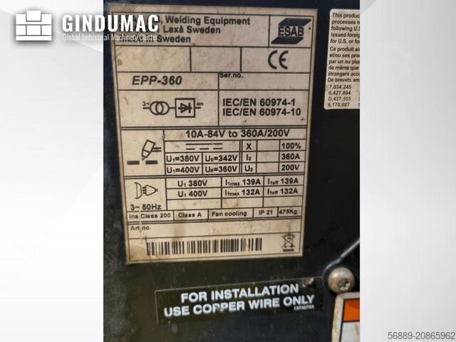 Plazmas griešanas mašīna ESAB Combirex DX 4000