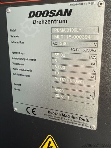 Strung CNC Doosan PUMA 3100LY