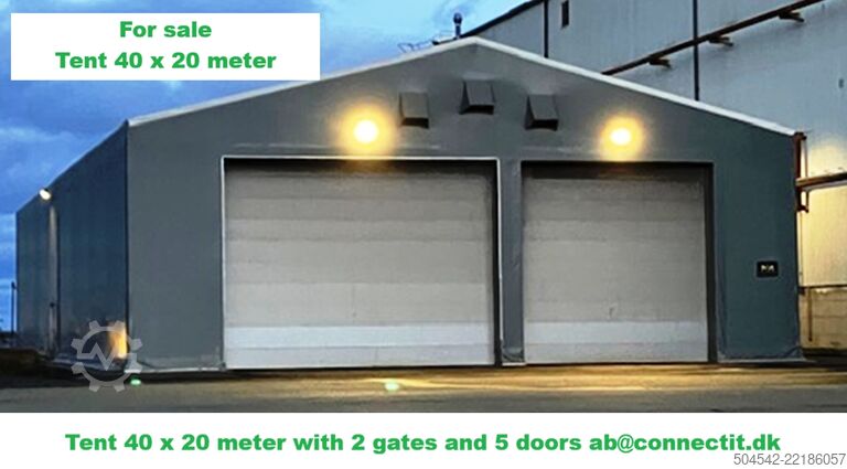 Salės statyba HallGruppen Zelthalle 40 x 20 meter 6-9 meter height