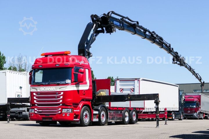 Camion plateau SCANIA R 490 Pritsche Kran Effer Funk Lift-/Lenkachse