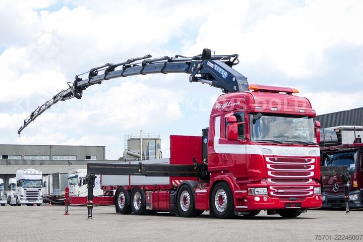 Camion plateau SCANIA R 490 Pritsche Kran Effer Funk Lift-/Lenkachse