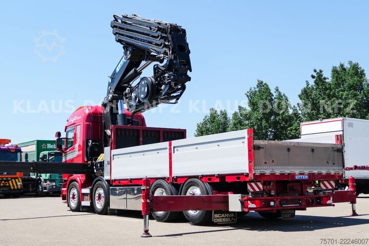 Camion plateau SCANIA R 490 Pritsche Kran Effer Funk Lift-/Lenkachse