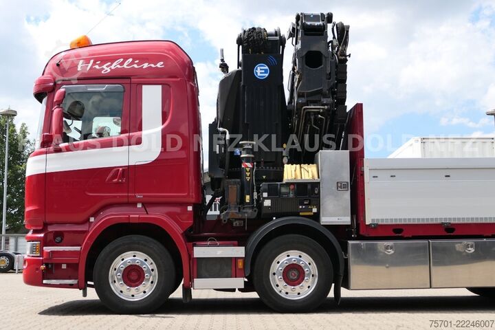 Camion plateau SCANIA R 490 Pritsche Kran Effer Funk Lift-/Lenkachse