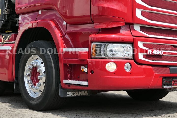 Camion plateau SCANIA R 490 Pritsche Kran Effer Funk Lift-/Lenkachse