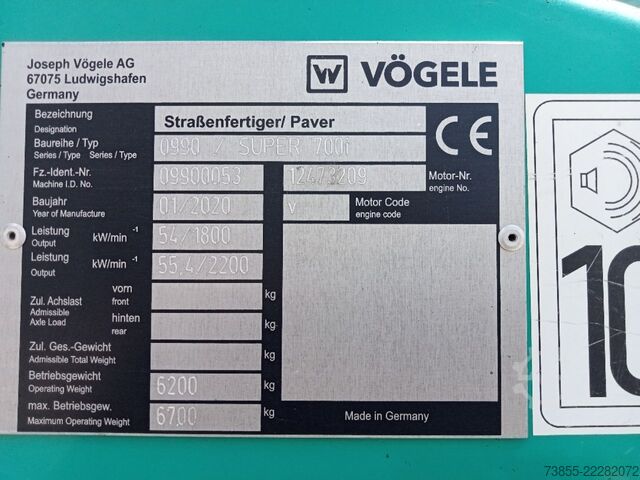 Mesin penghampar aspal Vögele Super 700i