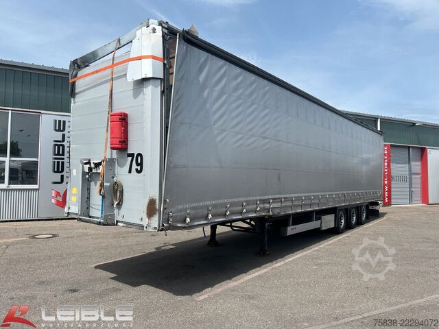 Brandalı açık yarı römork SCHMITZ CARGOBULL SCB*UNFALL*Mega Tautliner*Hubdach*