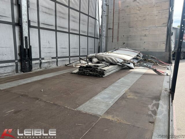 Brandalı açık yarı römork SCHMITZ CARGOBULL SCB*UNFALL*Mega Tautliner*Hubdach*
