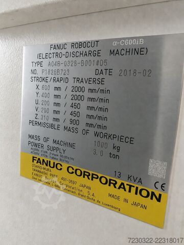 와이어 방전가공기 FANUC C600 iB