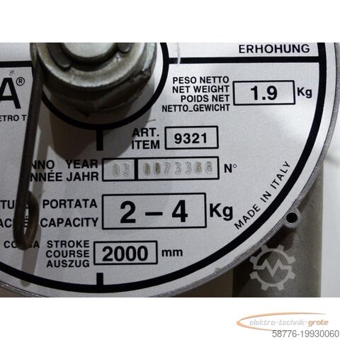 组成部分  Tecna 9321 Seilfederzug Tragleistung 2 - 4 Kg