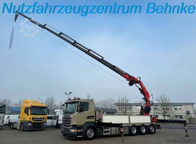 Flatbed truck SCANIA R450 L 8x4 Fassi F 660 RA 2.28 HE/ Winde/ Funk