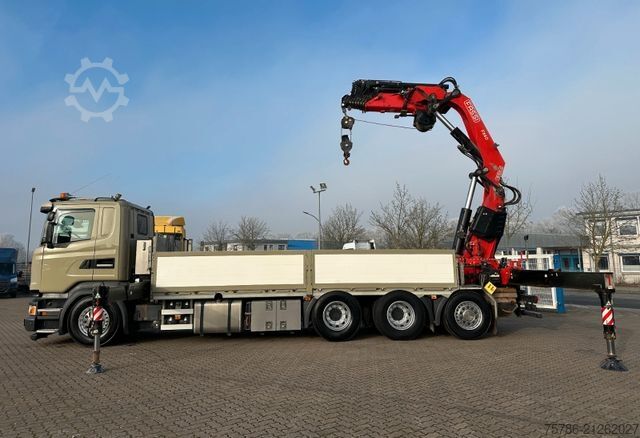 Flatbed truck SCANIA R450 L 8x4 Fassi F 660 RA 2.28 HE/ Winde/ Funk