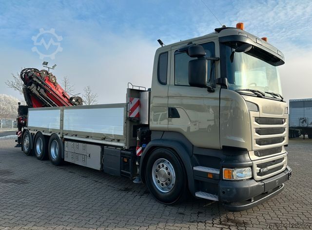 Flatbed truck SCANIA R450 L 8x4 Fassi F 660 RA 2.28 HE/ Winde/ Funk