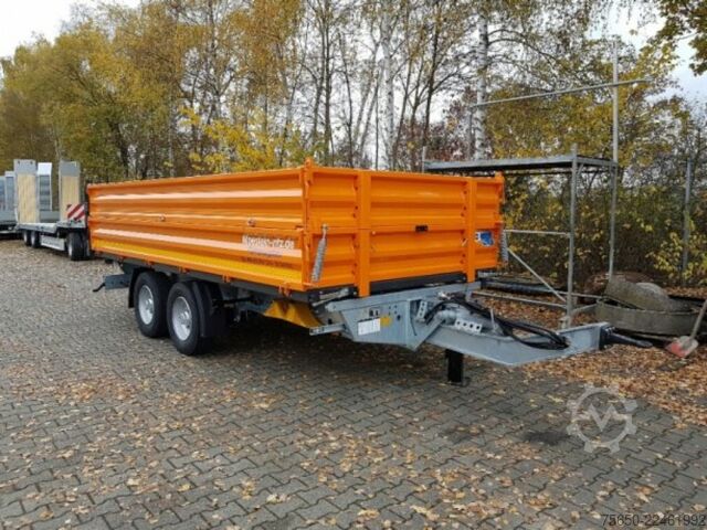 Pašizgāzēja piekabe Möslein TTD13- BA Orange  13 t Tandem Kipper Tiefladermit Bordwand- Aufsatz-- Neufahrzeug --