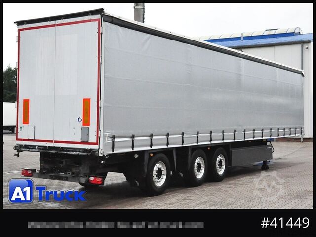Semirremolque abierto con toldo SCHMITZ SCB S3T, Lenkachse, Staplerhalterung, Alu,