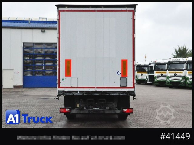Semirremolque abierto con toldo SCHMITZ SCB S3T, Lenkachse, Staplerhalterung, Alu,