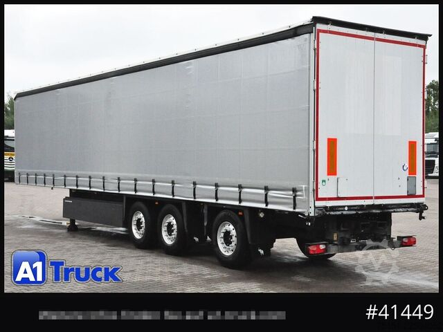 Semirremolque abierto con toldo SCHMITZ SCB S3T, Lenkachse, Staplerhalterung, Alu,