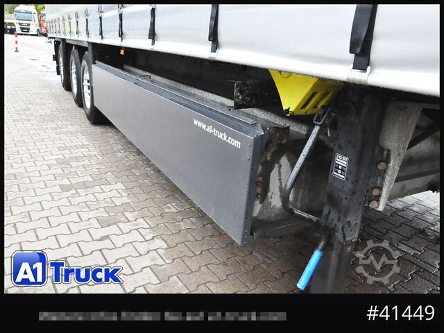 Semirremolque abierto con toldo SCHMITZ SCB S3T, Lenkachse, Staplerhalterung, Alu,