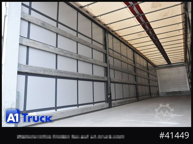 Semirremolque abierto con toldo SCHMITZ SCB S3T, Lenkachse, Staplerhalterung, Alu,