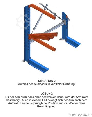  ca. 4 lfm. Kragarmregal H: 400cm ,Fuß +3 650 kg Belastung pro Arm , Langgutregal