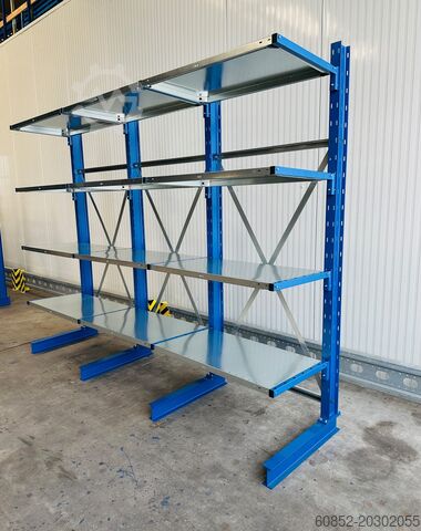 Raft cu consolă în consolă ca. 3,15 lfm. Kragarmregal mit Fachböden H: 250cm 140 kg/Arm META Multistrong