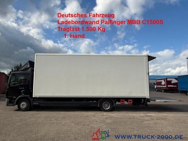 Vrachtwagen met bakwagen MAN TGL 12.250 Koffer 7.20m Ladebordwand1.5t. 1.Hand