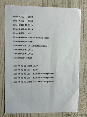 前置叉车 LINDE 13 x Linde H80-H70-H45-H35+Ersatzteilspender