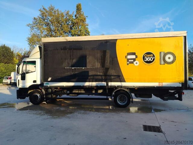 Truck with flatbed and tarpaulin Iveco EUROCARGO ML 120E28