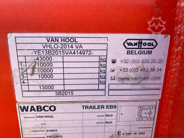 Container transport Van Hool 30 FT Container Tipper / SAF + Drum / Steering ...