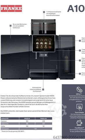 Fully automatic coffee machine Franke A1000 FM SU12 Franke A1000 FM SU12