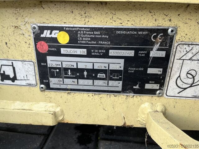 Teleskopiskā masta platforma JLG Toucan 10E