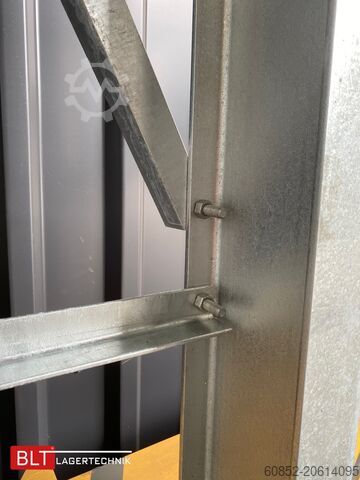 Utkragningsställ ca. 4,16 lfm. Kragarmregal H: 416 cm T: 137 cm , 500kg/Arm , 4 Lagerebenen