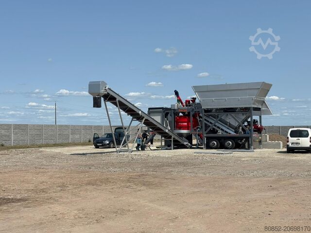 Central de mistura de betão Polygonmach mobile 60m3 concrete plant self-erected