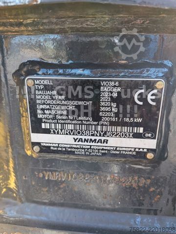 รถขุดขนาดเล็ก YANMAR VIO 38 - 6 / POWERTILT / 3 Löffel / Klima