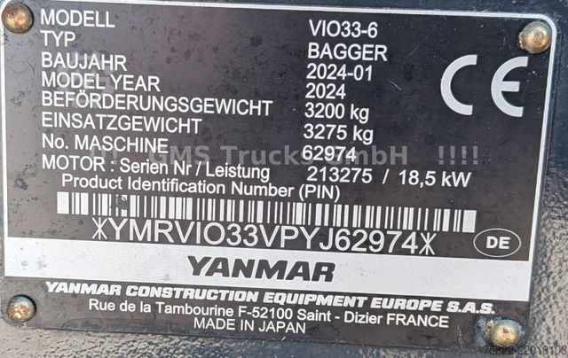 รถขุดขนาดเล็ก YANMAR VIO 33 - 6 / POWERTILT / 3 Löffel / D-Maschine