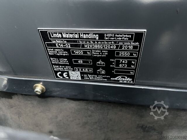 Električni viljuškar za 3 točka Linde E14-02