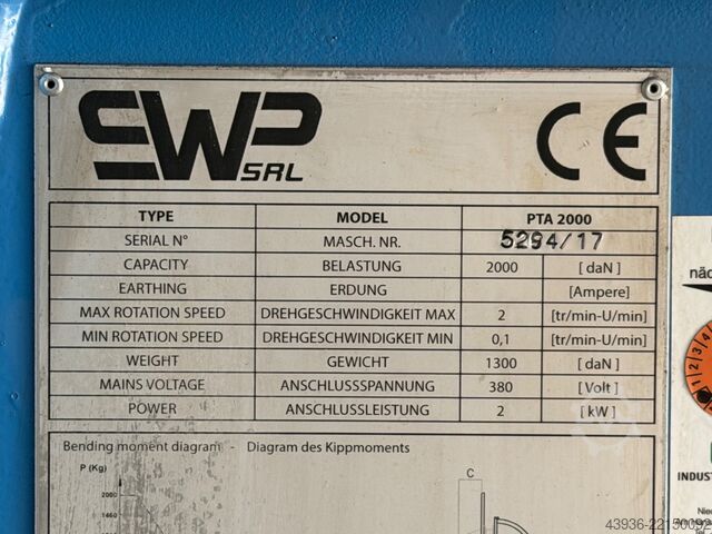 SWP PTA 2000 ওয়েল্ডিং পজিশনিং মেশিন SWP PTA 2000