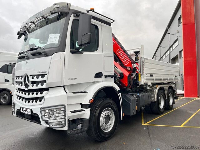 3-странен самосвал Mercedes-Benz Arocs 3348 6x4 BB Dreiseitenkipper FASSI F195A