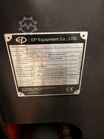 ηλεκτρικό περονοφόρο ανυψωτικό μηχάνημα EP EFL 181