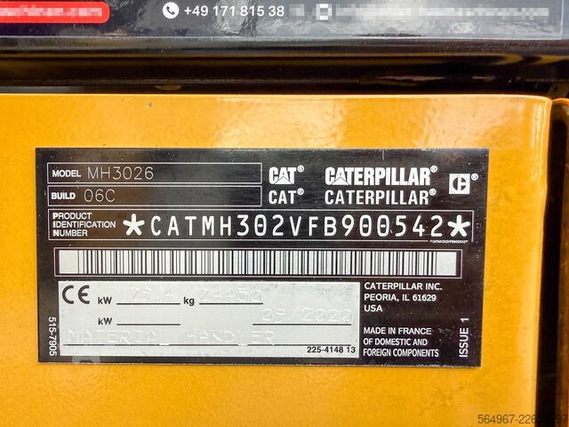 Umschlagbagger Caterpillar CAT MH3026-06C Umschlagbagger Kamera ZSA