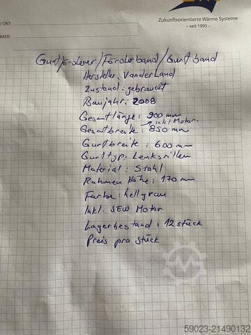 Juostinis transporter, juostinis konvejeris Vander lande Gurtbandförderer