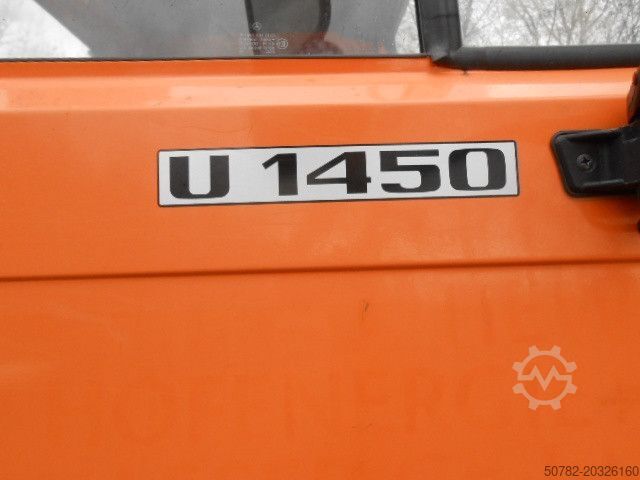 Camion benne UNIMOG U1450 427/11 mit Kran
