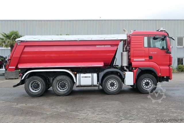Kipper LKW MAN 35.510 TGS BL 8x4, Meiller, 17m³,Schiebe-Verdeck