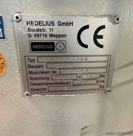 Centro di lavoro a montante mobile Hedelius CB 80 – 2300
