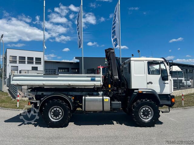 Γερανός τοποθετημένος σε φορτηγό MAN L90 18.284 4x4 LOF Kipper/Kran/47 tkm/HA gelenkt