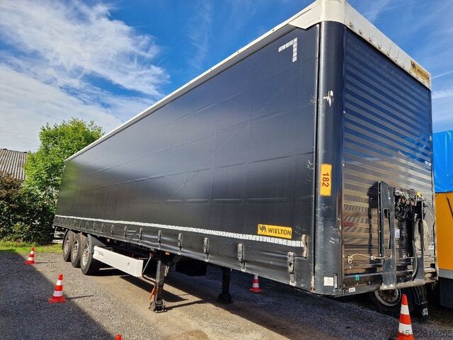 Trailer semi terbuka dengan terpal WIELTON Curtainsider NS-3 K schwarz, Edscha, Liftachse