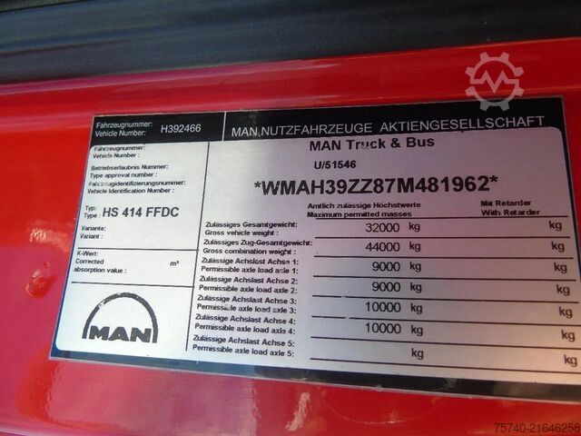 نظام ذراع الخطاف MAN TGA 41.440 8X4 + HIAB 166 E-3 HIPRO + REMOTE + ...