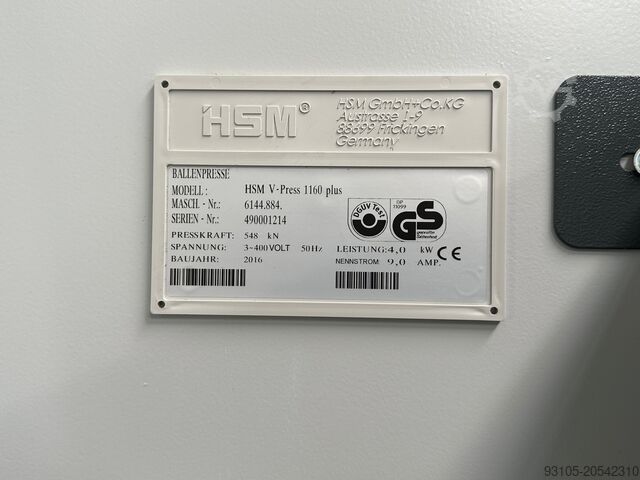 Vertical Press HSM V-Press 1160 Plus HSM V-Press 1160 Plus